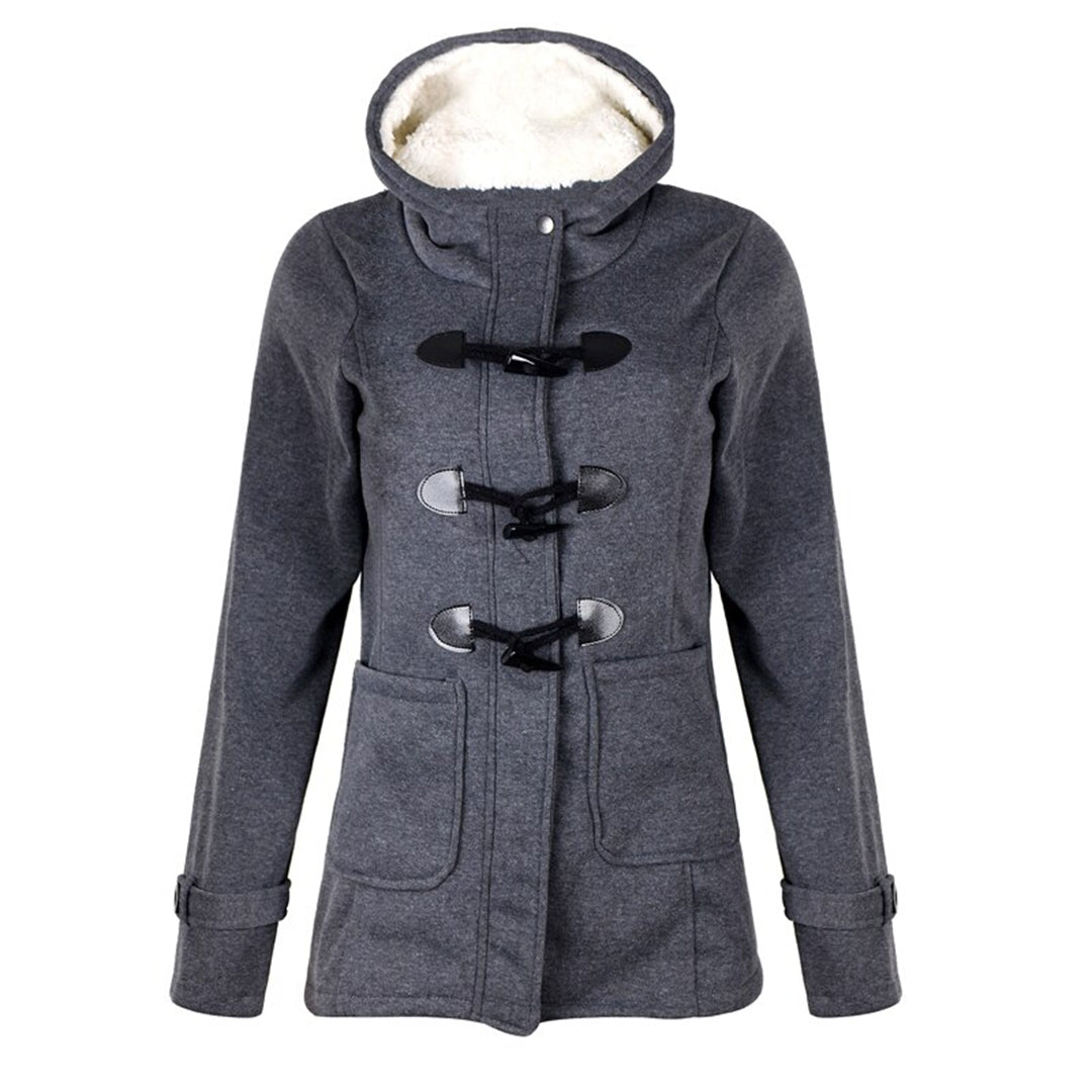 Abrigo largo de invierno con capucha para mujer