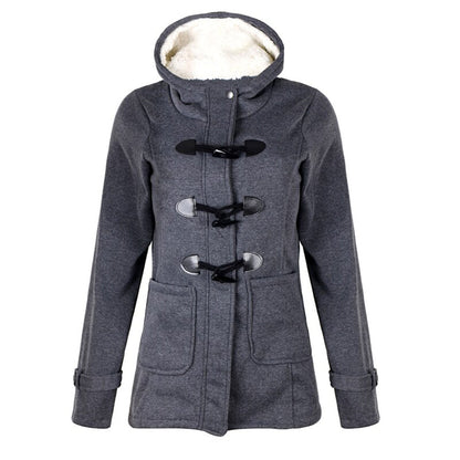 Abrigo largo de invierno con capucha para mujer