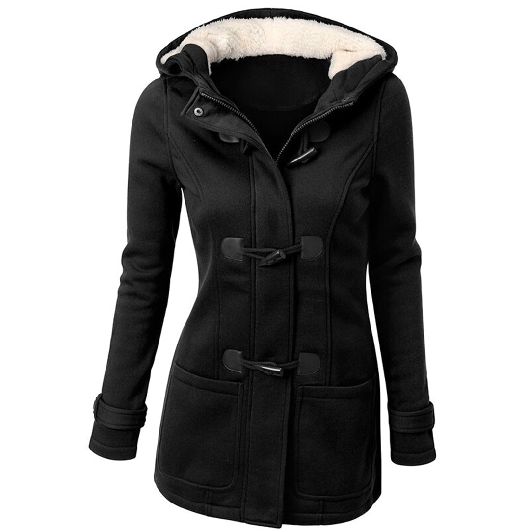 Abrigo largo de invierno con capucha para mujer
