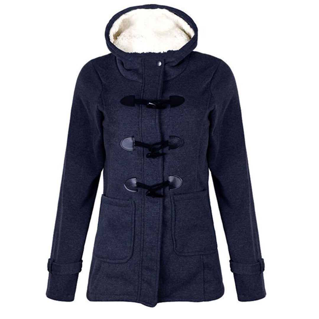 Abrigo largo de invierno con capucha para mujer