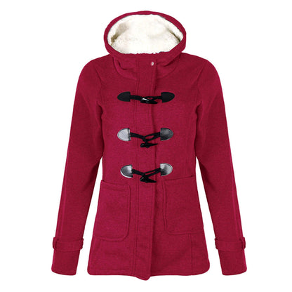 Abrigo largo de invierno con capucha para mujer