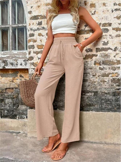 Karely - Pantalones de cintura alta holgados