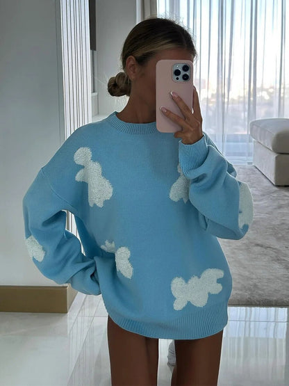 Jersey Love de mujer con cuello redondo bordado