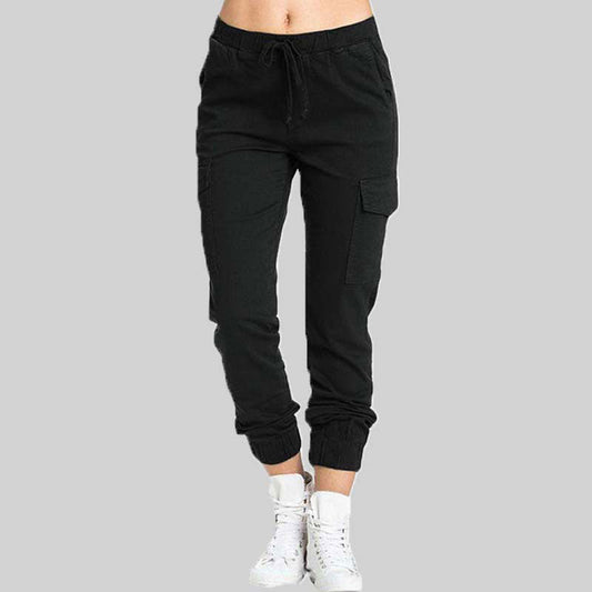 Elisae - Pantalones casuales con bolsillo para mujer