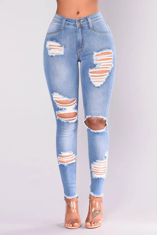 Vaqueros rasgados JEFF para mujer