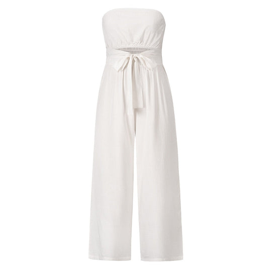 Mono sin tirantes pierna ancha | Verano 2024 Chic Romper | Sexy Slim Fit