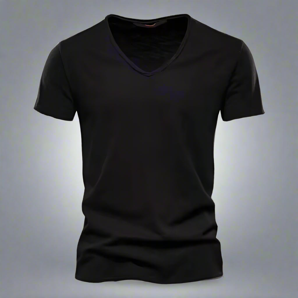 Męski T-Shirt Z Dekoltem W Serek