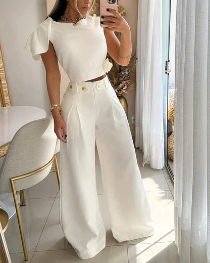 Conjunto de dos piezas - camiseta sin mangas y pantalón ancho