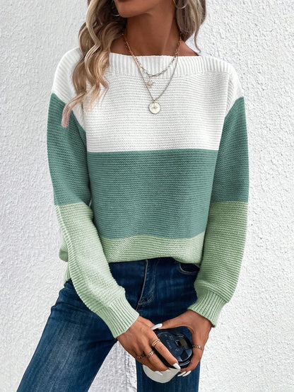 Jersey Casual Allysa | Jersey Casual Rayas Cuello Ancho