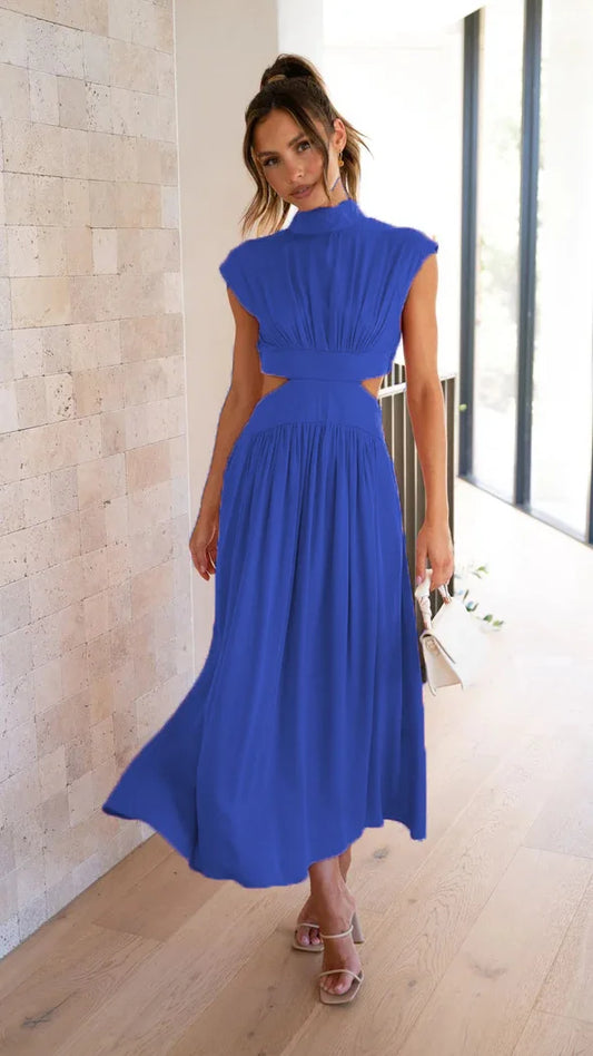 Vestido maxi plisado para mujer