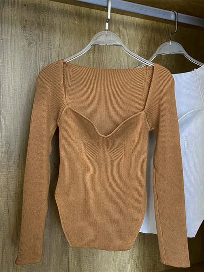 Top de punto elástico para mujer