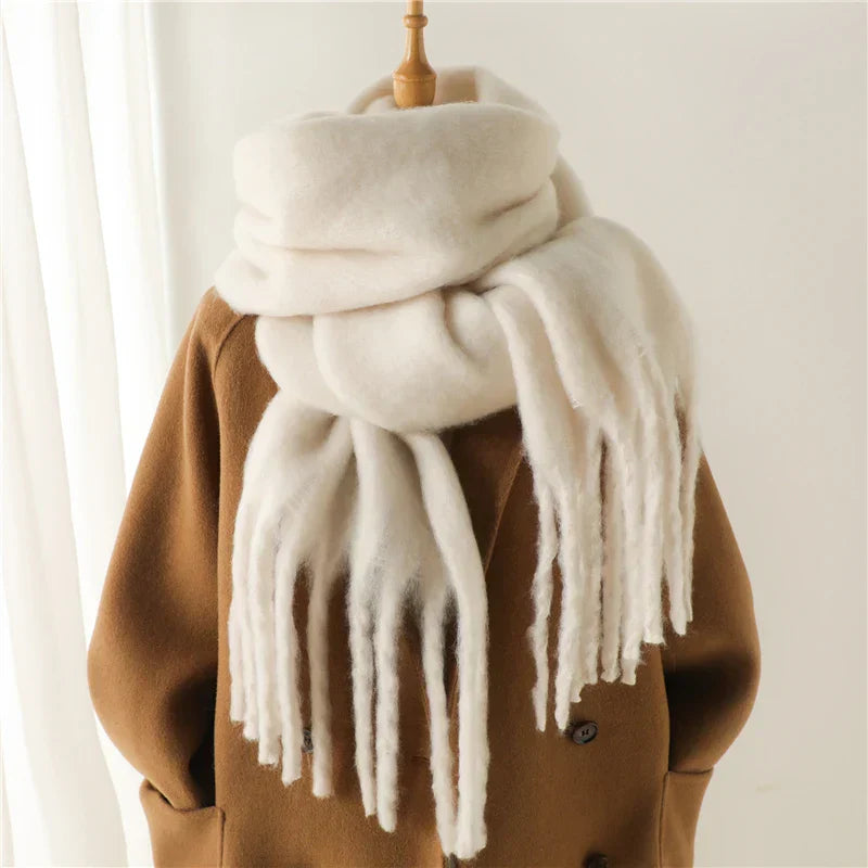 Velucci | Cashmere Bufanda de invierno caliente con borlas grandes