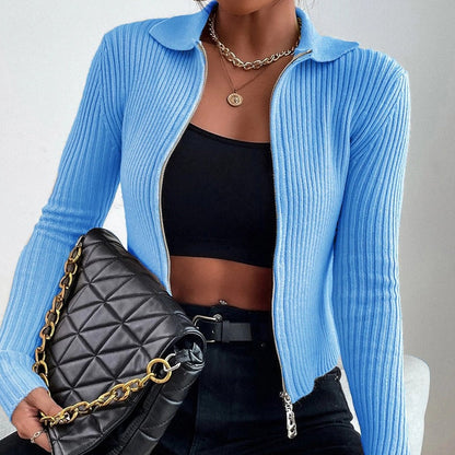Liv - Chaqueta de punto con cremallera Chic Autumn para mujer