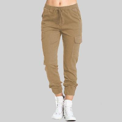 Pantalones casuales con bolsillos para mujer