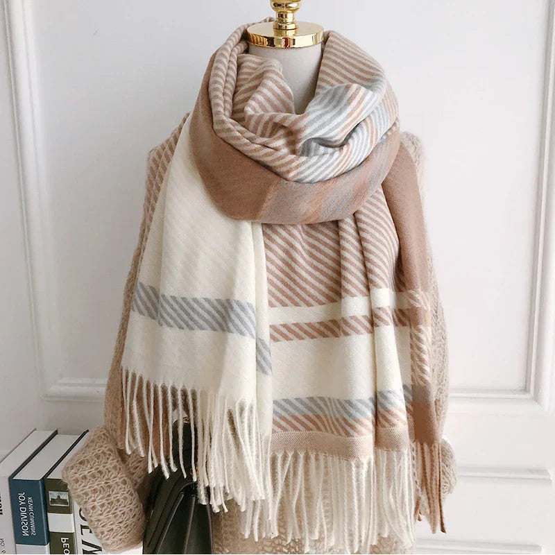 Bufanda de invierno Chic | Vintage Plaid Pattern for Women