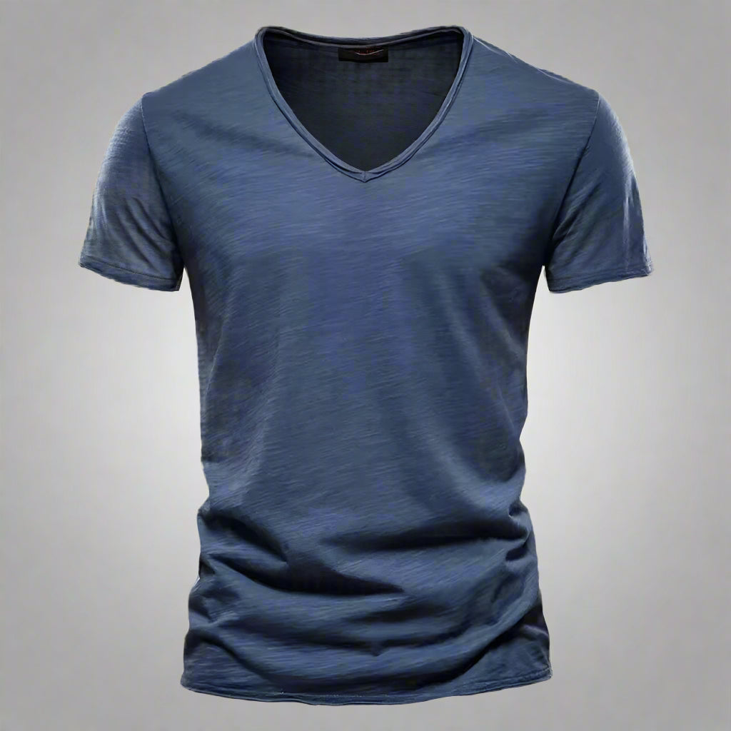 Męski T-Shirt Z Dekoltem W Serek