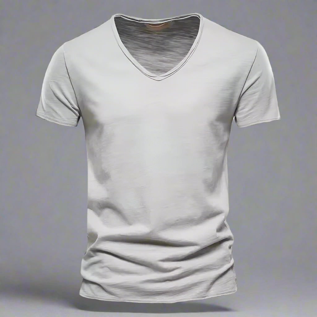 Męski T-Shirt Z Dekoltem W Serek