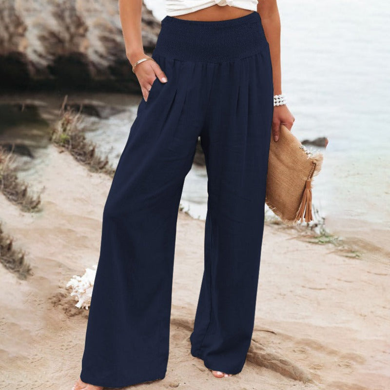 Pantalones de pierna ancha y cintura alta