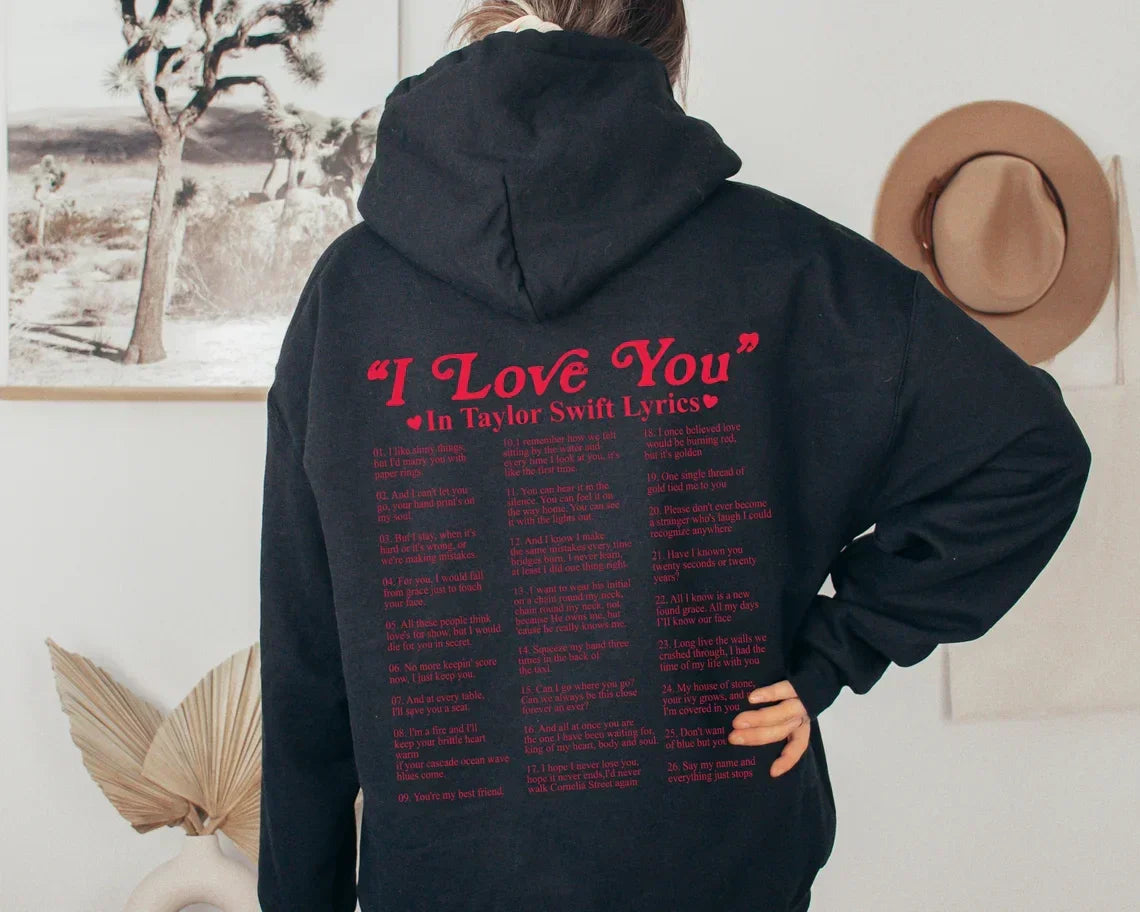 Clara | Sudadera con capucha con el lema "I Love You" en diferentes idiomas