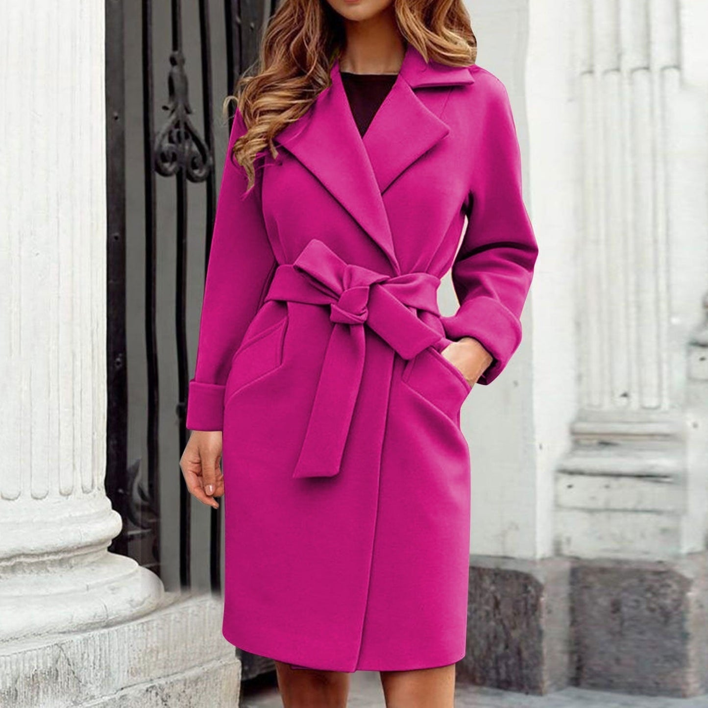 Trench coat abrigo de invierno con tapeta de botones en colores vivos | Hailey