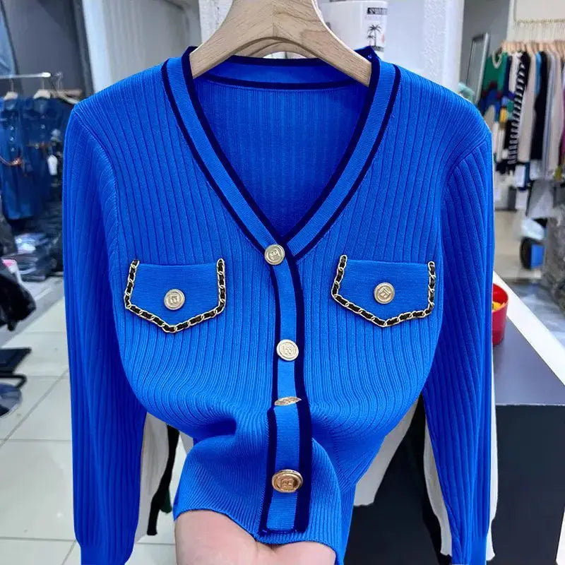 Jersey de manga larga con bolsillos para mujer