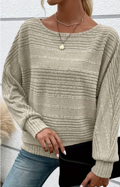 Jersey de mujer de manga larga y cuello redondo