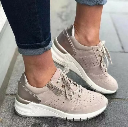 Evi | Sneaker liso de mujer con tacón grueso