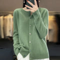 Damski sweter rozpinany z dzianiny z dekoltem w serek