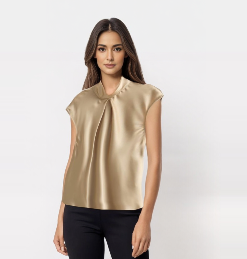 Ryza | Elegante blusa de satén sin mangas