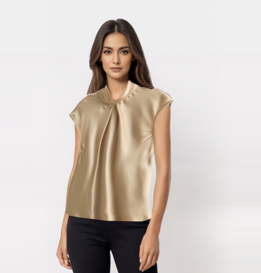 Ryza | Elegante blusa de satén sin mangas