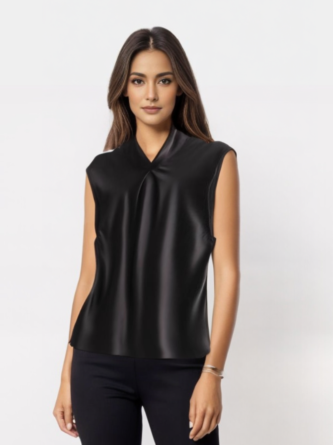 Ryza | Elegante blusa de satén sin mangas