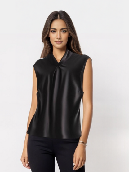 Ryza | Elegante blusa de satén sin mangas