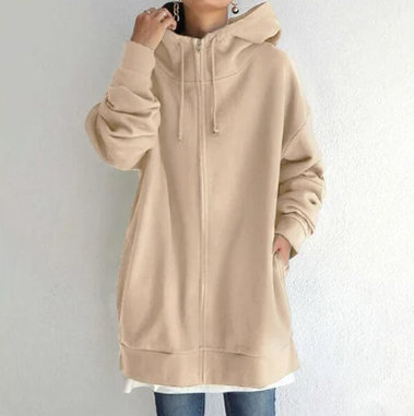 Amelie - Sudadera de mujer con capucha y cremallera para otoño/invierno