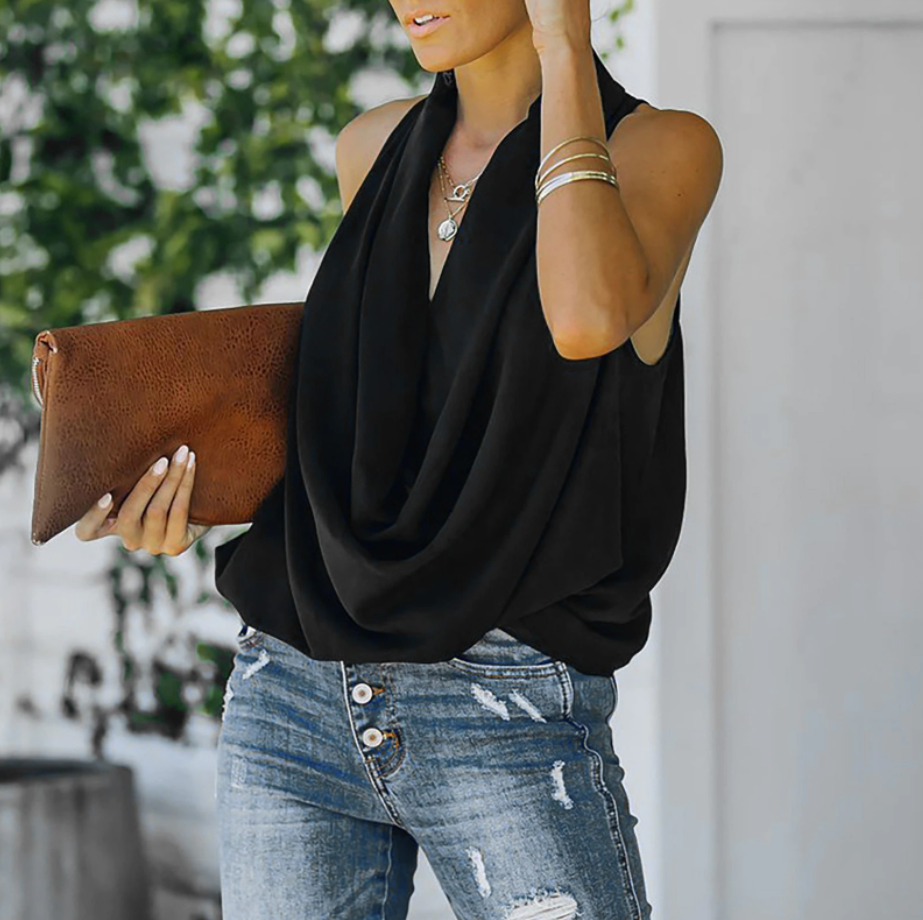 ElinesTop I Top Con Cuello Bajo Para Mujer