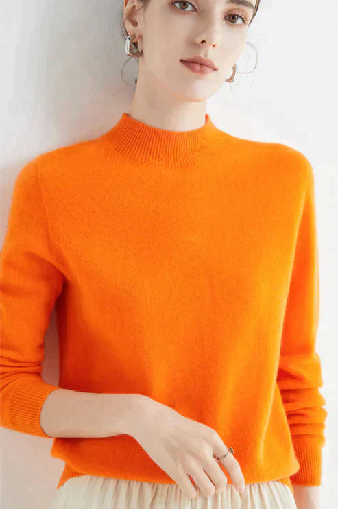 Margo | Elegante jersey de cachemira de cuello alto para mujer