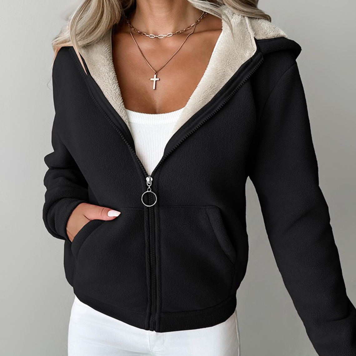 Nora | Sudadera con cremallera y forro polar para mujer