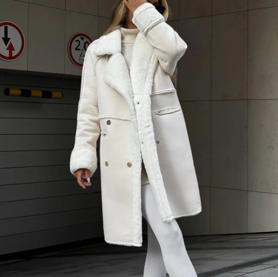 Aitana | elegante chaqueta larga de felpa para mujer