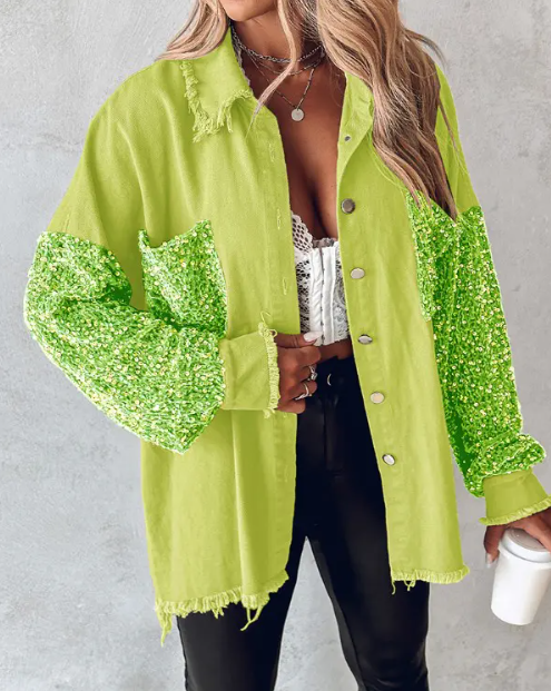 Scarlett | chaqueta de lentejuelas en contraste para la primavera
