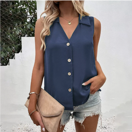 Blusa sin mangas - Tejido elegante y transpirable