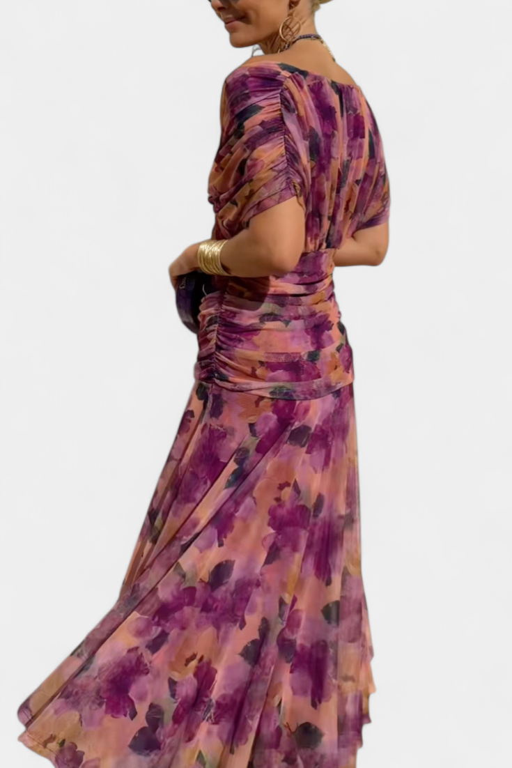 Damska Długa Sukienka z Odkrytymi Ramionami