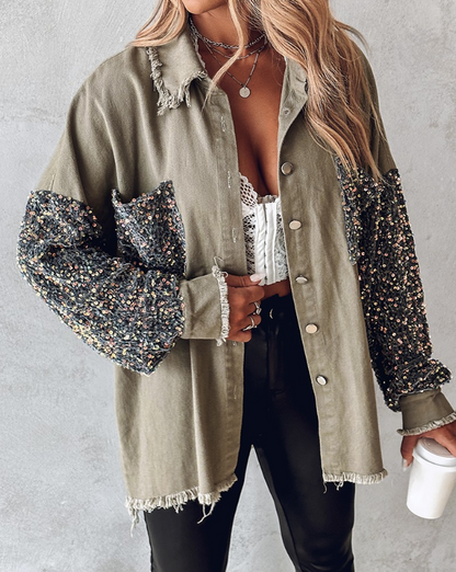 Scarlett | chaqueta de lentejuelas en contraste para la primavera
