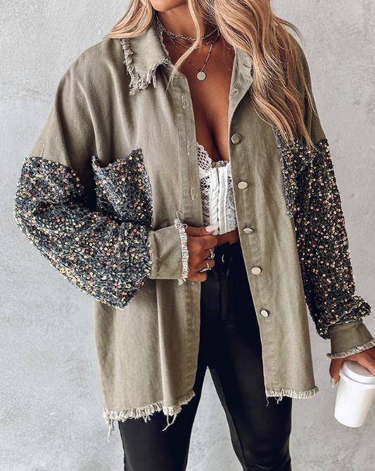 Scarlett | chaqueta de lentejuelas en contraste para la primavera