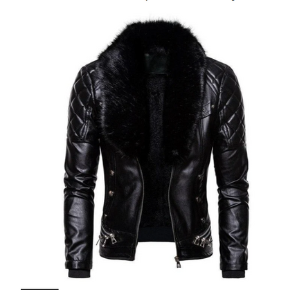 Chaqueta casual de cuero vegano con piel sintética para mujer | Perfecta para el día a día