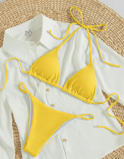 Antonella® | Bikini alto azul con escote en V