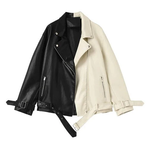Maisie: chaqueta bicolor única para mujer con un diseño moderno