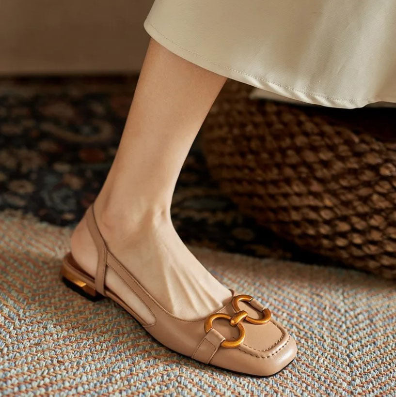 Damskie Płaskie Buty Slingback