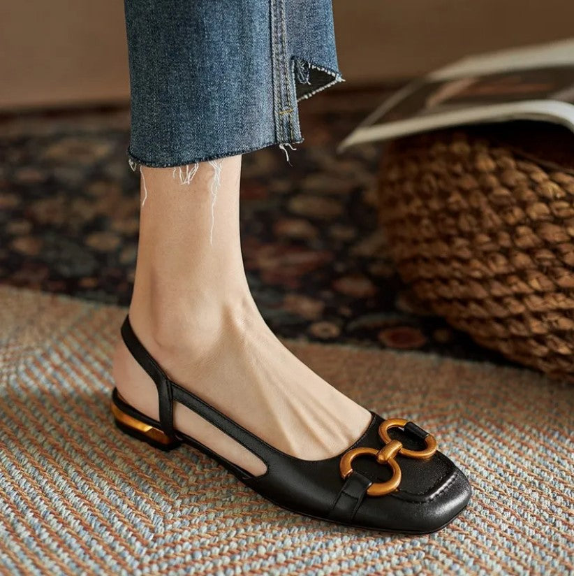 Damskie Płaskie Buty Slingback