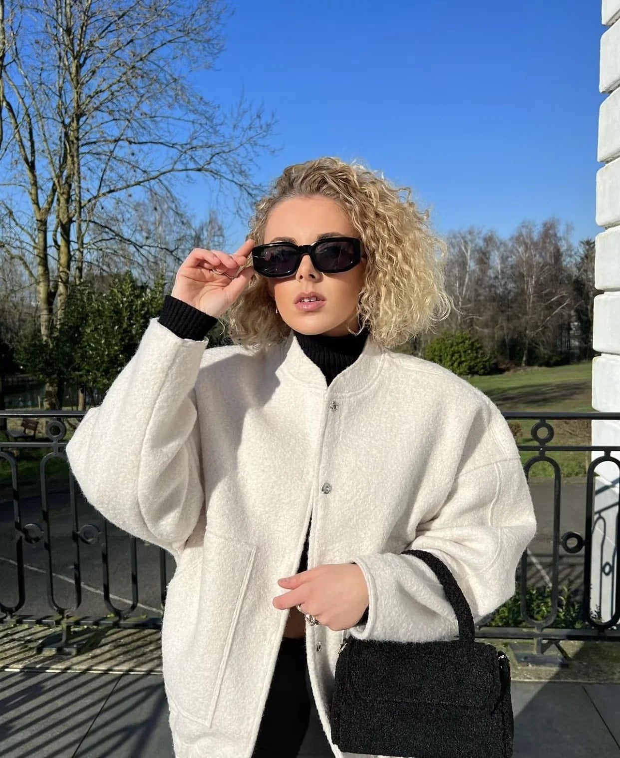 Ophelia | Chaqueta oversize para mujer Top Coat Mangas largas Botones ocultos