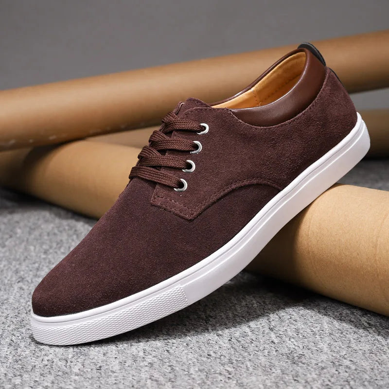 Męskie Tenisówki Sznurowane Płaskie Buty