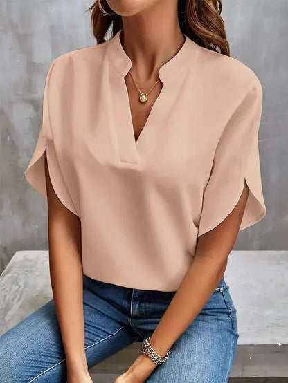 Lis - Lujo Mujer Elegante Blusa de gasa de seda